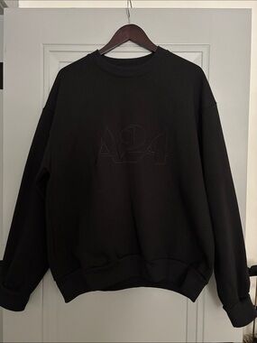 A24 Embroidered Black Crewneck Sweatshirt - Men